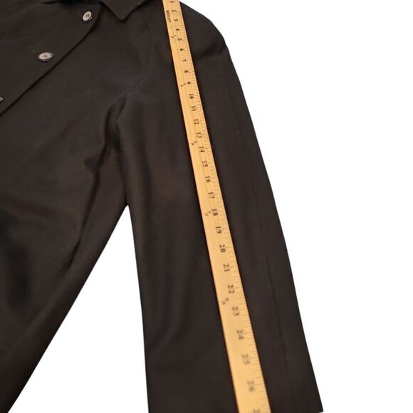 harve' bernard Elegant Black Long Coat sz 10 vintage - Picture 6 of 12